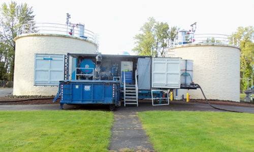 Figure 1. Trailer-mounted rotary fan press dewatering system